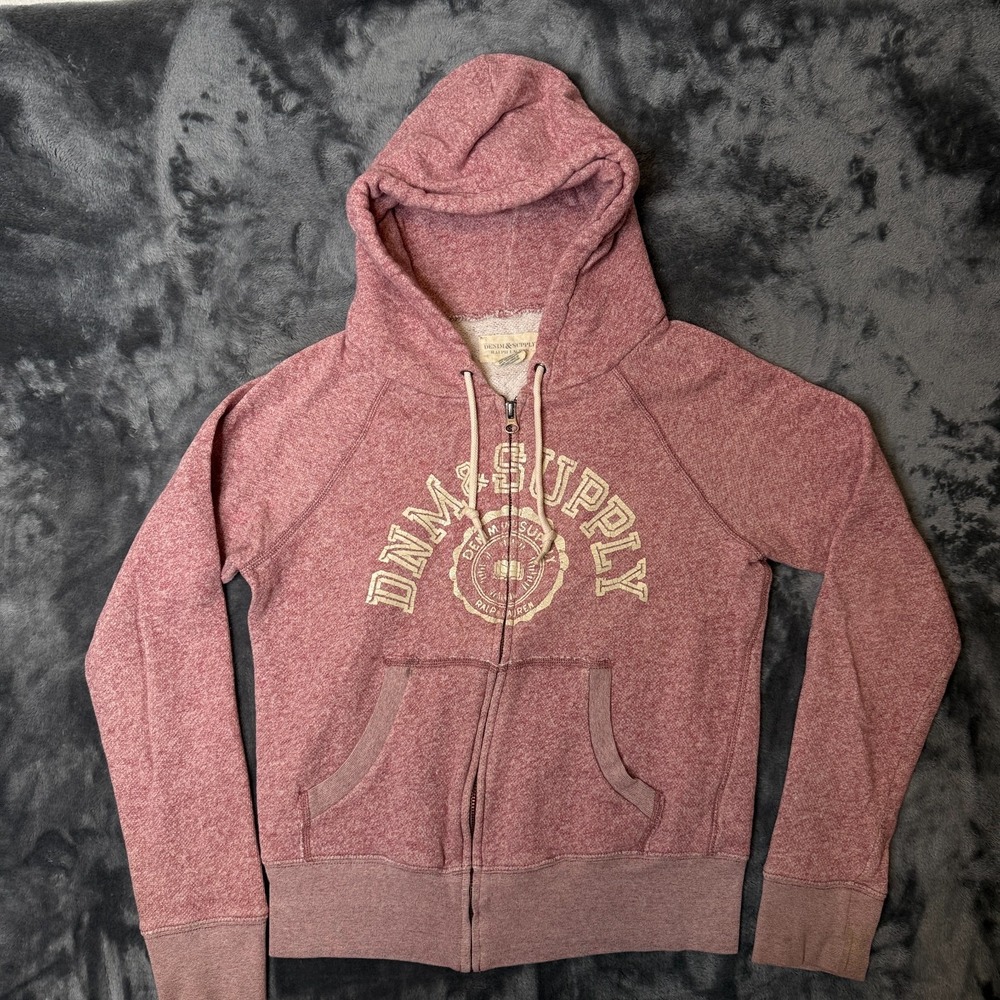 Vintage Y2K Womens Ralph Lauren Denim & Supply Long Sleeve Pink Full Zip Medium